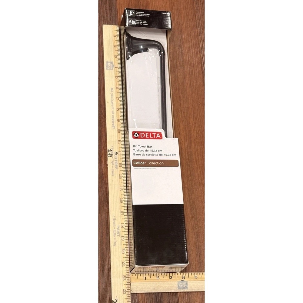 Delta Celice 18-in Towel Bar Venetian Bronze Wall Mount Single New In Box